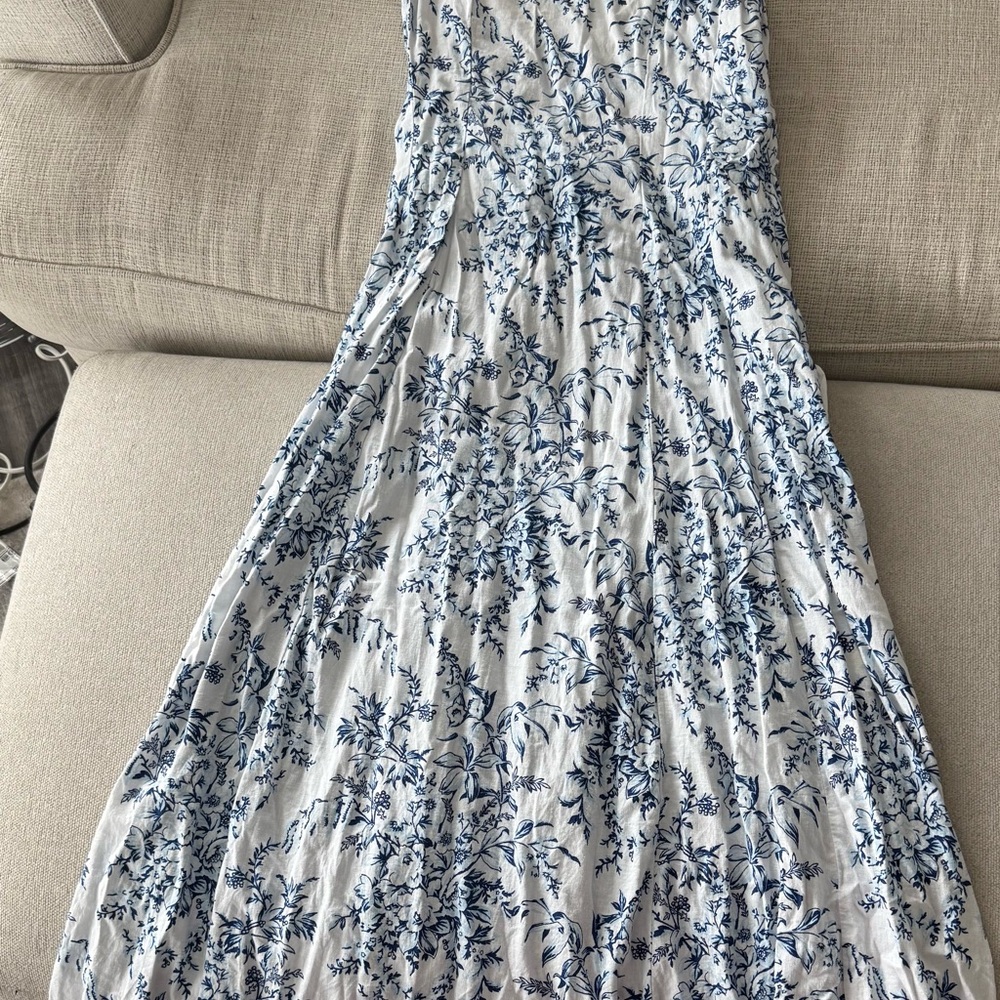 Laura Ashley Blue and White Smocked Dress